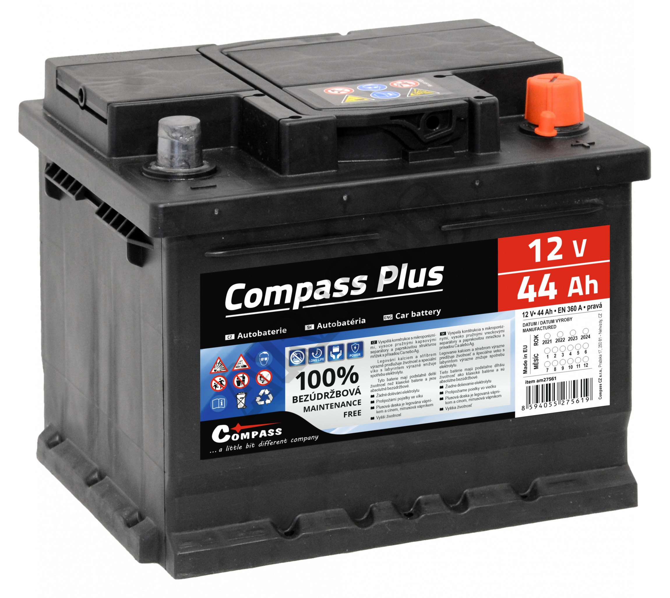 Autobatterie COMPASS PLUS 12V 44Ah 360A