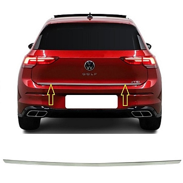 Edelstahlstreifen der Unterkante des Kofferraums VW Gollf VIII HTB 5D 2020+