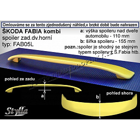 ŠKODA FABIA COMBI Heckspoiler. obere Tür (EU-Homologation) ŠKODA FABIA COMBI Heckspoiler. obere Tür (EU-Homologation)