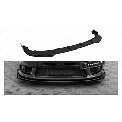 Splitter Mitsubishi Lancer EVO X Przód Street Pro Black-Red + Gloss Flaps