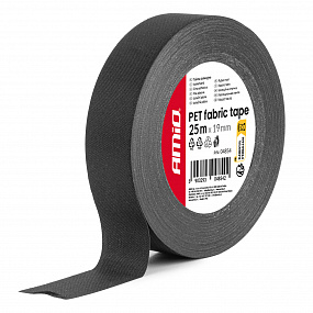 Taśma izolacyjna PET tkaninowa parciana gładka 25m x 19mm x 0.14mm AMIO-04854