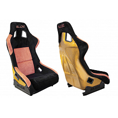 Fotel sportowy SLIDE KS2 Premium Black & Orange Welur Gold Glitter