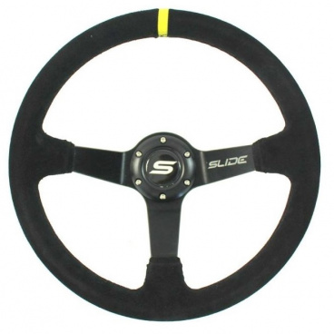 Sportlenkrad WRC, schwarzes Wildleder, GELBER STREIFEN, 350 mm Sportlenkrad WRC, schwarzes Wildleder, GELBER STREIFEN, 350 mm