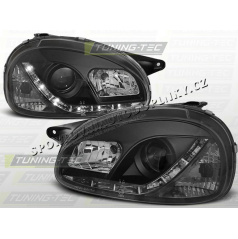 OPEL CORSA B 1993–00 FRONT CLEAR LIGHTS DAYLIGHT LED BLACK