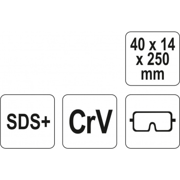 Meißel SDS+ flach 40 x 14 x 250 mm CrV