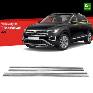 Fensterverkleidung aus Edelstahl VW T-roc 2021+ 4-tlg Fensterverkleidung aus Edelstahl VW T-roc 2021+ 4-tlg