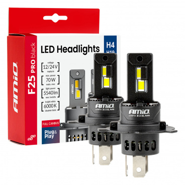 LED-Autolampen Serie F25 PRO BLACK FULL CANBUS H4 H19 70W 12V 24V LED-Autolampen Serie F25 PRO BLACK FULL CANBUS H4 H19 70W 12V 24V