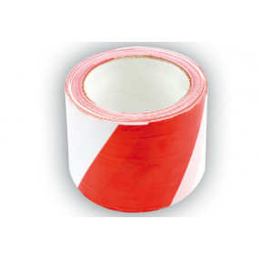 Rot-weißes Warnband 75 mm x 100 m