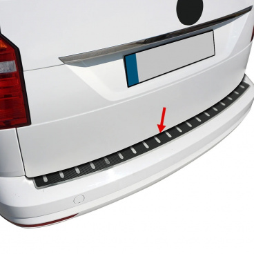 Edelstahl/Carbon-Abdeckung der Oberkante der Heckstoßstange  VW Caddy 2015-2020