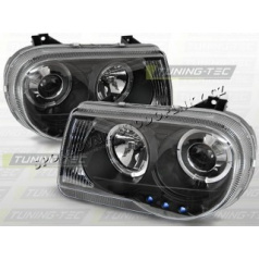 CHRYSLER 300C 2005-10 KLARES VORDERE LICHT ANGEL EYES SCHWARZ