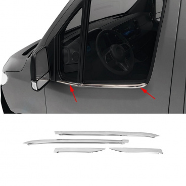 Fensterverkleidung aus Edelstahl Mercedes Sprinter W907 2018-2023 Fensterverkleidung aus Edelstahl Mercedes Sprinter W907 2018-2023
