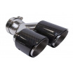 Endrohrdämpfer 89mmx2 Eingang 76mm Carbon Gloss Set