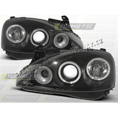 OPEL CORSA C 2000-06 FRONTKLARLEUCHTEN ANGEL EYES SCHWARZ