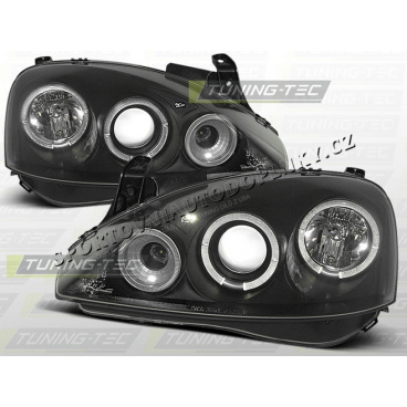 OPEL CORSA C 2000-06 FRONTKLARLEUCHTEN ANGEL EYES SCHWARZ OPEL CORSA C 2000-06 FRONTKLARLEUCHTEN ANGEL EYES SCHWARZ