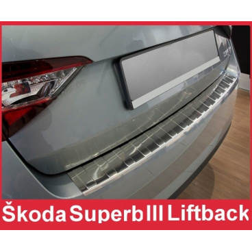 Edelstahlabdeckung der hinteren Stoßstange Renault Clio matt Edelstahlabdeckung der hinteren Stoßstange Renault Clio matt