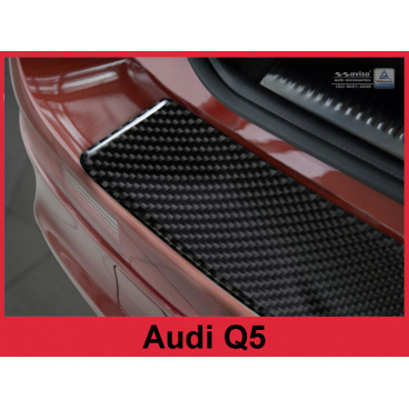 Carbon-Abdeckung – schwarzer Schwellenschutz für die hintere Stoßstange Audi Q5 2006+
