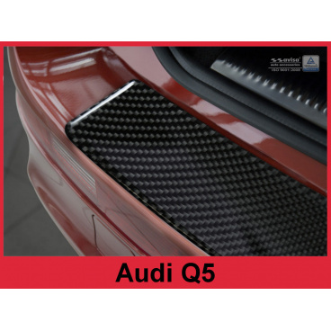 Carbon-Abdeckung – schwarzer Schwellenschutz für die hintere Stoßstange Audi Q5 2006+ Carbon-Abdeckung – schwarzer Schwellenschutz für die hintere Stoßstange Audi Q5 2006+