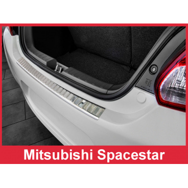 Edelstahlabdeckung - Schwellenschutz für die hintere Stoßstange Mitsubishi Spacestar 2014+ Edelstahlabdeckung - Schwellenschutz für die hintere Stoßstange Mitsubishi Spacestar 2014+