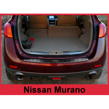 Edelstahlabdeckung – schwarzer Schwellenschutz für die hintere Stoßstange Nissan Murano Z51 2008–16