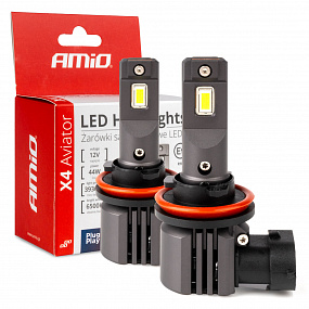 LED-Lampen X4-Serie AVIATOR H8/H9/H11/H16 6500K max 44W AMIO-03765