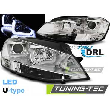 VW Golf 7 11.2012 – klare Vorderlichter, U-Typ, Chrom