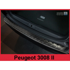 Edelstahlabdeckung - schwarzer Schwellenschutz für die hintere Stoßstange Peugeot 3008 II 2016-17