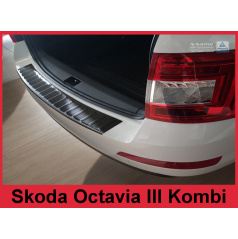 Edelstahlabdeckung – schwarzer Schutz der Schwelle der hinteren Stoßstange Škoda Octavia III Kombi 2013-16