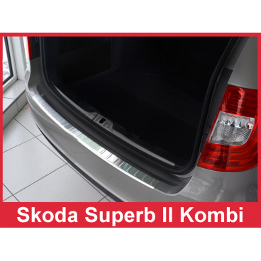 Edelstahlabdeckung – Schutz der Schwelle der hinteren Stoßstange Škoda Superb II Kombi 2013-15