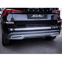 Dummy-Auspuffblenden mit Alu-Brush-Stoßstangenverkleidung Skoda Kamiq 2019+