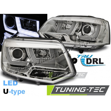VW T5 2010- Klare Frontleuchten U-Type Chrom VW T5 2010- Klare Frontleuchten U-Type Chrom