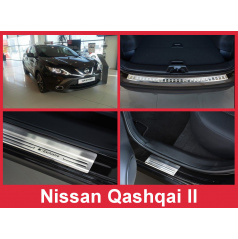 Edelstahl-Abdeckungsset-Heckstoßstangenschutz+Türschwellenschutzleisten Nissan Qashqai II 2013-16