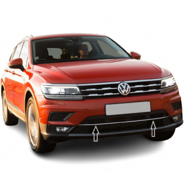 Edelstahl-Chrom-Frontstoßstange Omtec VW Tiguan II 2016+ Edelstahl-Chrom-Frontstoßstange Omtec VW Tiguan II 2016+