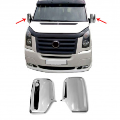 Edelstahl-Spiegelabdeckungen Omtec VW Crafter, MB Sprinter 2006-18