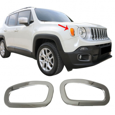 Omtec Jeep Renegade Frontblinkerabdeckungen aus Edelstahl