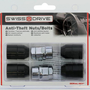 BUTZI Sicherungsmuttern M12X1,5 schwarz mit Kegelbefestigung (2 Sicherheitsmuttern)