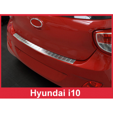 Edelstahlabdeckung - Schwellenschutz für die hintere Stoßstange Hyundai i10 2013-15
