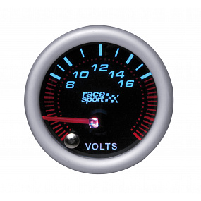 Zusatzwecker Race Sport Voltmeter 52 mm schwarz