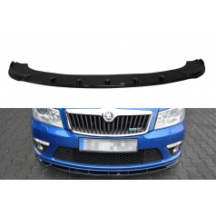 Spoiler unter der vorderen Stoßstange ver.1 für Skoda Octavia RS Facelift Mk2 Facelift, Maxton Design (glänzend schwarzer ABS-Kunststoff)
