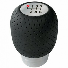 Schalthebelkopf schwarz (Alu/100 % Leder)