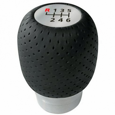 Schalthebelkopf schwarz (Alu/100 % Leder)