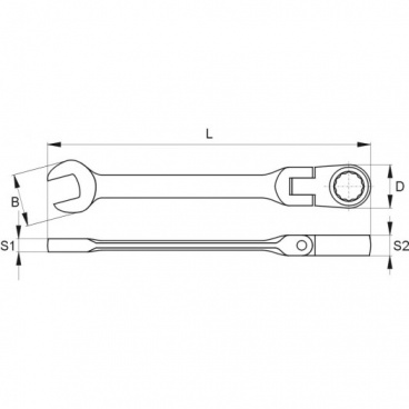 Ratschenschlüssel 21 mm mit Gelenk Ratschenschlüssel 21 mm mit Gelenk