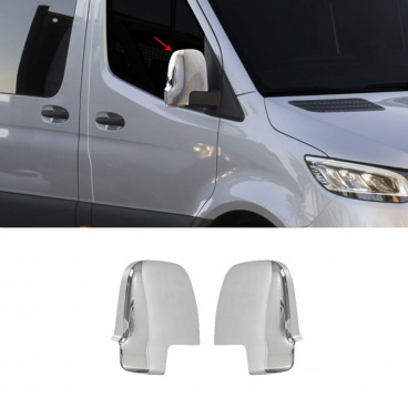 Spiegelabdeckungen aus Edelstahl für Mercedes Sprinter W907 2018+ Spiegelabdeckungen aus Edelstahl für Mercedes Sprinter W907 2018+
