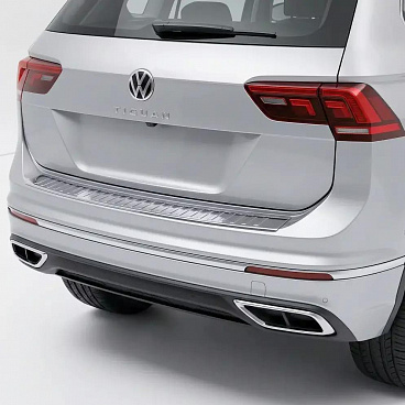 Polierte Edelstahl-Abdeckung der oberen Kante der hinteren Stoßstange für VW Tiguan 2024+