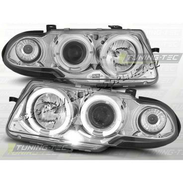 OPEL ASTRA F 1991-94 FRONTKLARLEUCHTEN ANGEL EYES CHROM