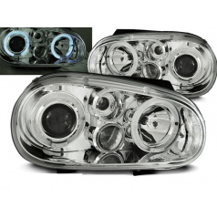 VW Golf 4 09.97-09.03 Klare Frontleuchten, Angel Eyes, Chrom