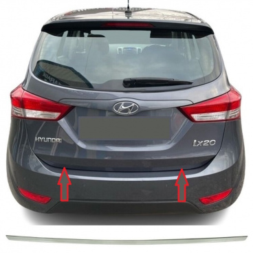 Edelstahlstreifen an der Unterkante des Kofferraums Hyundai ix20 2010-21 Edelstahlstreifen an der Unterkante des Kofferraums Hyundai ix20 2010-21