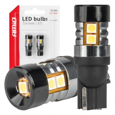 LED-Glühbirnen CANBUS T10 W5W 9 SMD 3030 Weiß 12V 24V AMiO-04241