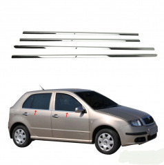 Untere Fensterleisten aus Edelstahl Omtec Škoda Fabia I HTB (nicht Kombi) 2000-07