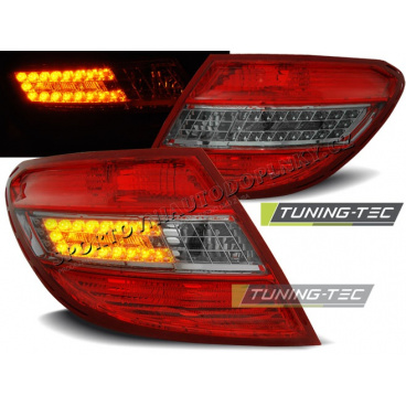MERCEDES C-CLASS W204 SEDAN 2007-10 REAR LED LAMPS RED SMOKE