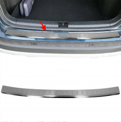 Edelstahl-Heckstoßstangenkantenabdeckung Omtec Seat Ateca 2016+ geschliffen
